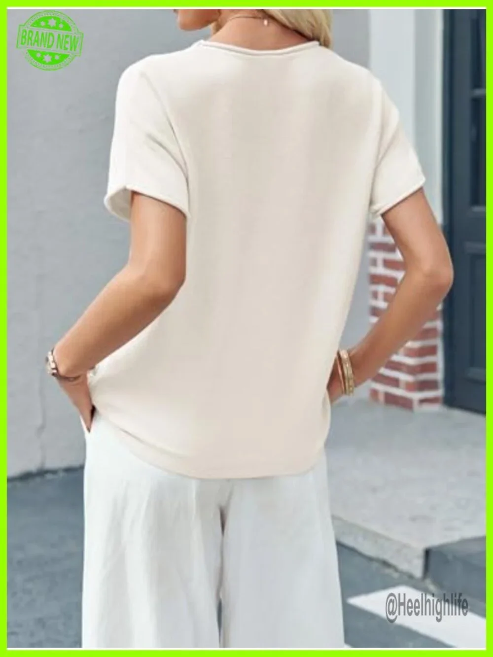 Womens Short Sleeve Lightweight Knit Pullover Sweater Loose Fit Crewneck